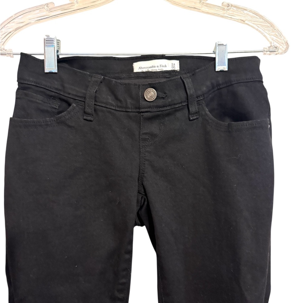 NWT ABERCROMBIE & FITCH - Black Super skinny ankle jeans  SIZE:  00L/24   #R - Picture 4 of 12